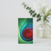 Red Storm Floral Modern Abstract Art Color Pattern Business Card (Standing Front)