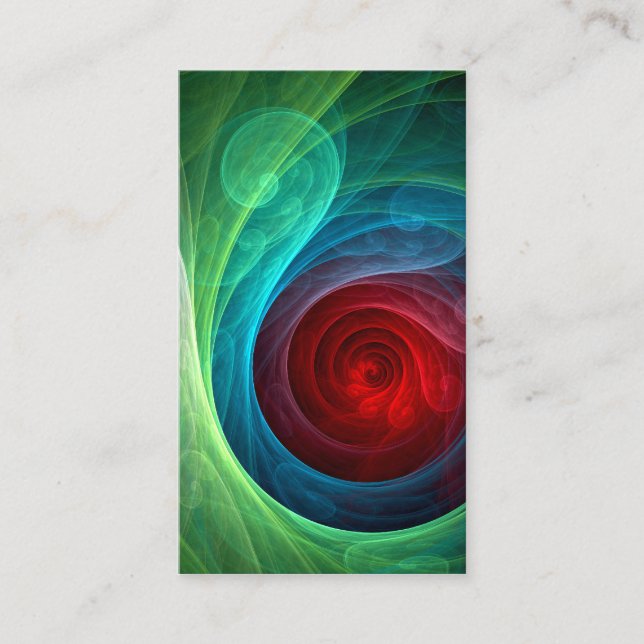 Red Storm Floral Modern Abstract Art Color Pattern Business Card (Front)