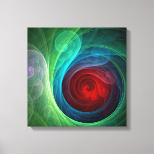 Red Storm Floral Modern Abstract Art Color Pattern Canvas Print