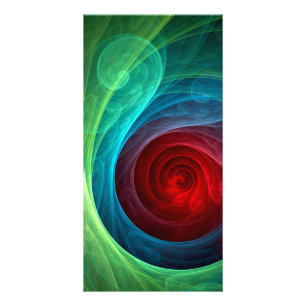 Red Storm Floral Modern Abstract Art Color Pattern Card