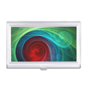 Red Storm Floral Modern Abstract Art Color Pattern Case For Business Cards