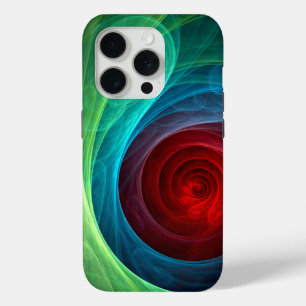 Red Storm Floral Modern Abstract Art Color Pattern iPhone 15 Pro Case