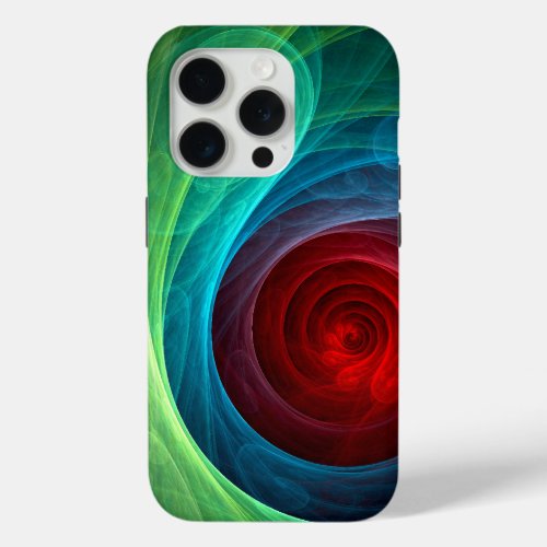 Red Storm Floral Modern Abstract Art Color Pattern iPhone 15 Pro Case