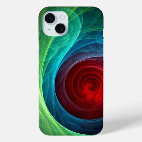 Red Storm Floral Modern Abstract Art Color Pattern iPhone 15 Plus Case