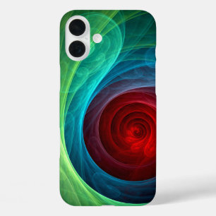 Red Storm Floral Modern Abstract Art Color Pattern iPhone 16 Plus Case