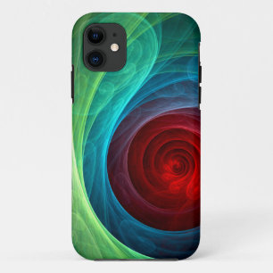 Red Storm Floral Modern Abstract Art Color Pattern iPhone 11 Case