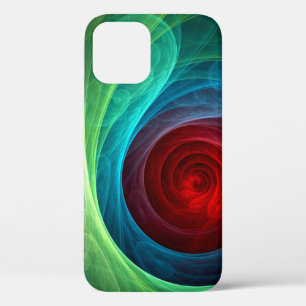 Red Storm Floral Modern Abstract Art Color Pattern iPhone 12 Case