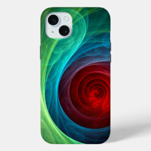Red Storm Floral Modern Abstract Art Color Pattern iPhone 15 Plus Case