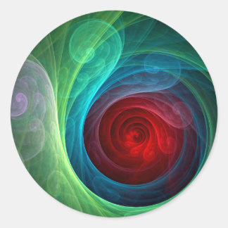 Red Storm Floral Modern Abstract Art Color Pattern Classic Round Sticker