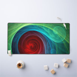 Red Storm Floral Modern Abstract Art Color Pattern Desk Mat