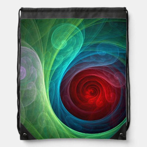 Red Storm Floral Modern Abstract Art Color Pattern Drawstring Bag