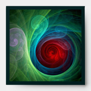 Red Storm Floral Modern Abstract Art Color Pattern Envelope