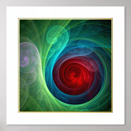 Red Storm Floral Modern Abstract Art Color Pattern Foil Prints