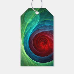 Red Storm Floral Modern Abstract Art Color Pattern Gift Tags