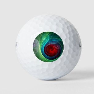 Red Storm Floral Modern Abstract Art Color Pattern Golf Balls