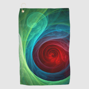 Red Storm Floral Modern Abstract Art Color Pattern Golf Towel