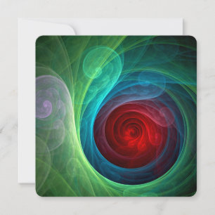 Red Storm Floral Modern Abstract Art Color Pattern Invitation