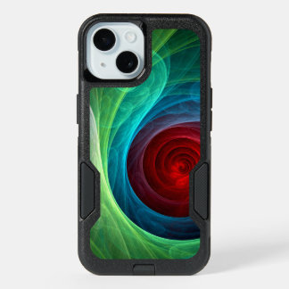 Red Storm Floral Modern Abstract Art Color Pattern iPhone 15 Case