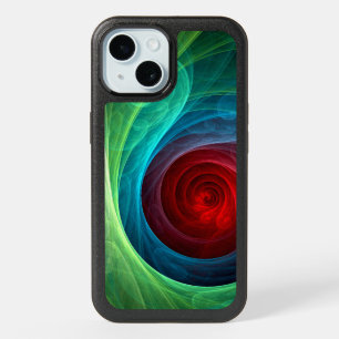 Red Storm Floral Modern Abstract Art Color Pattern iPhone 15 Case