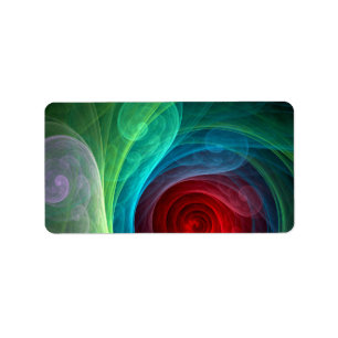 Red Storm Floral Modern Abstract Art Color Pattern Label