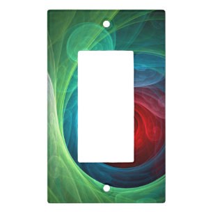 Red Storm Floral Modern Abstract Art Color Pattern Light Switch Cover