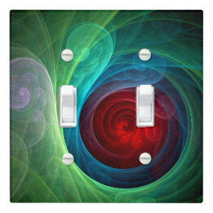 Red Storm Floral Modern Abstract Art Color Pattern Light Switch Cover