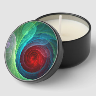 Red Storm Floral Modern Abstract Art Color Pattern Mini Candle Favors