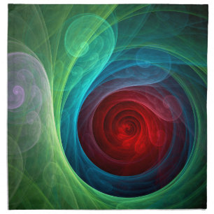 Red Storm Floral Modern Abstract Art Color Pattern Napkin