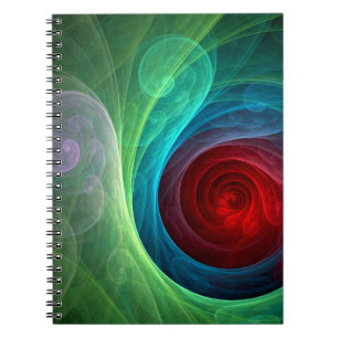 Red Storm Floral Modern Abstract Art Color Pattern Notebook