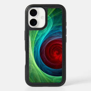 Red Storm Floral Modern Abstract Art Color Pattern iPhone 16 Case