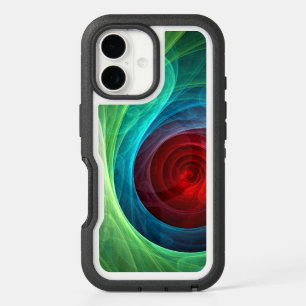 Red Storm Floral Modern Abstract Art Color Pattern iPhone 16 Case