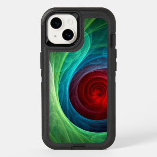 Red Storm Floral Modern Abstract Art Color Pattern OtterBox iPhone 14 Case