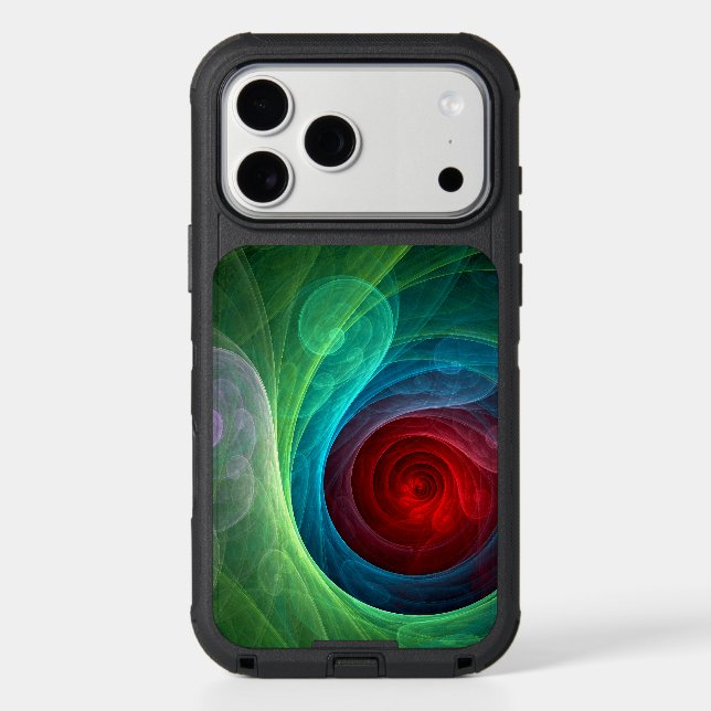 Red Storm Floral Modern Abstract Art Color Pattern Otterbox iPhone Case (Back)