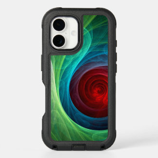 Red Storm Floral Modern Abstract Art Color Pattern iPhone 16 Case