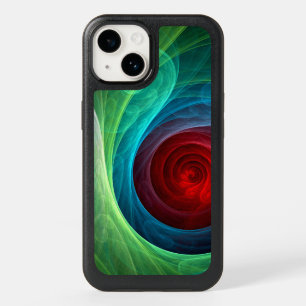 Red Storm Floral Modern Abstract Art Color Pattern OtterBox iPhone 14 Case