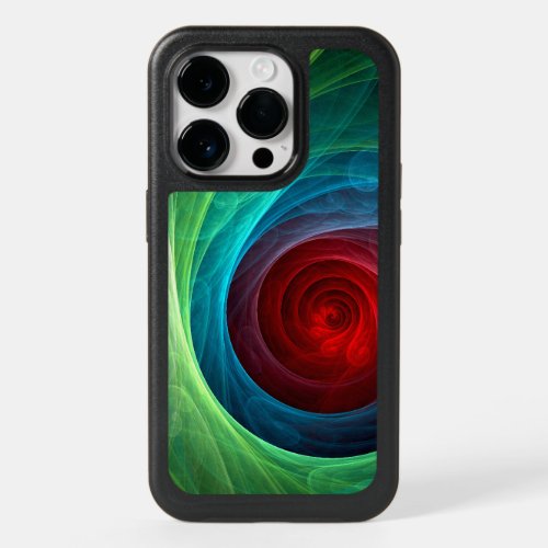 Red Storm Floral Modern Abstract Art Color Pattern OtterBox iPhone 14 Pro Case