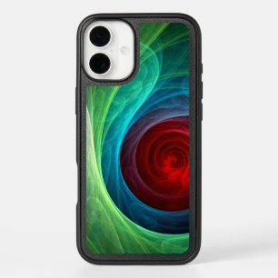 Red Storm Floral Modern Abstract Art Color Pattern iPhone 16 Plus Case