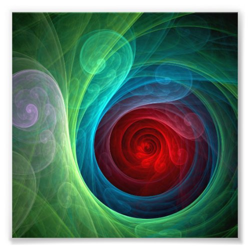 Red Storm Floral Modern Abstract Art Color Pattern Photo Print