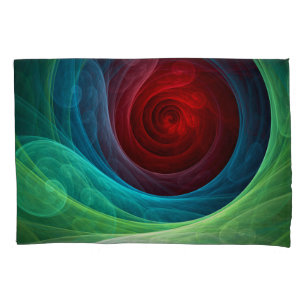 Red Storm Floral Modern Abstract Art Color Pattern Pillowcase