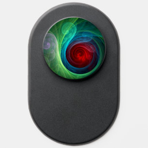 Red Storm Floral Modern Abstract Art Color Pattern PopSocket