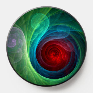 Red Storm Floral Modern Abstract Art Color Pattern PopSocket