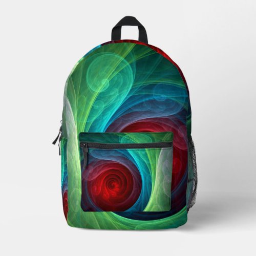 Red Storm Floral Modern Abstract Art Color Pattern Printed Backpack