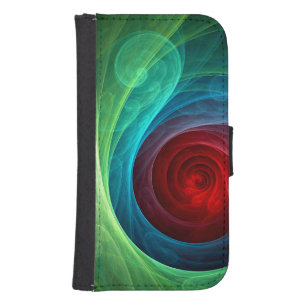 Red Storm Floral Modern Abstract Art Color Pattern Galaxy S4 Wallet Case