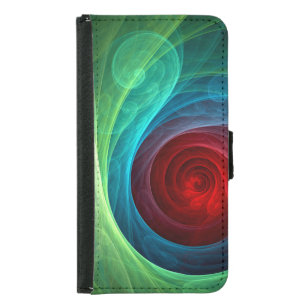 Red Storm Floral Modern Abstract Art Color Pattern Samsung Galaxy S5 Wallet Case