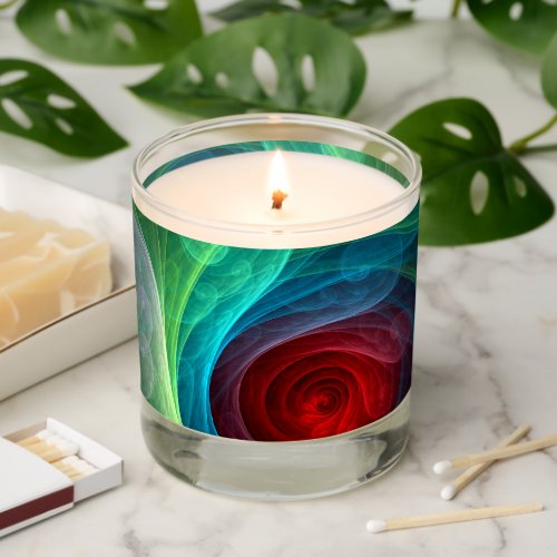 Red Storm Floral Modern Abstract Art Color Pattern Scented Candle