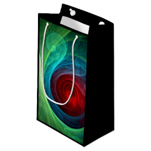 Red Storm Floral Modern Abstract Art Color Pattern Small Gift Bag