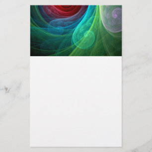 Red Storm Floral Modern Abstract Art Color Pattern Stationery