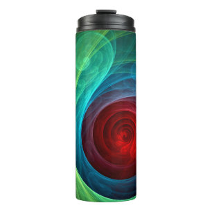 Red Storm Floral Modern Abstract Art Color Pattern Thermal Tumbler