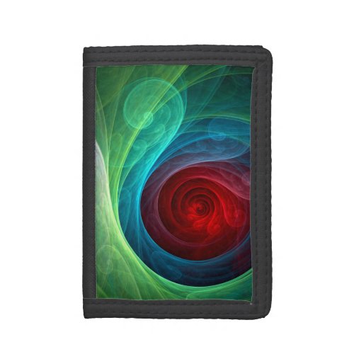 Red Storm Floral Modern Abstract Art Color Pattern Tri_fold Wallet