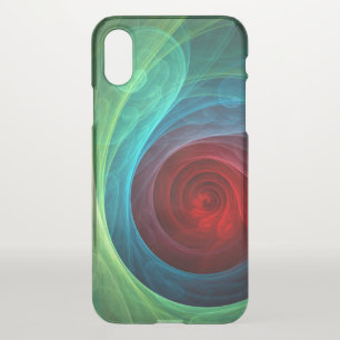 Red Storm Floral Modern Abstract Art Color Pattern iPhone X Case
